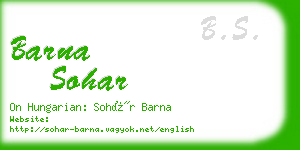barna sohar business card